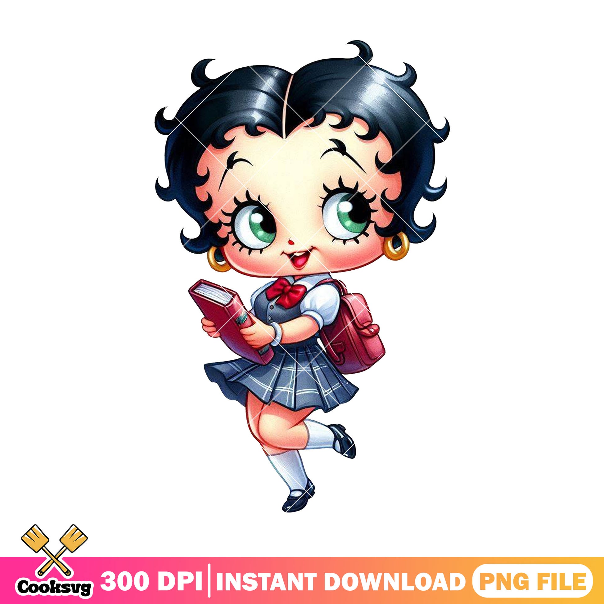 Betty boop cute png, back to school art png, betty boop image​​ png