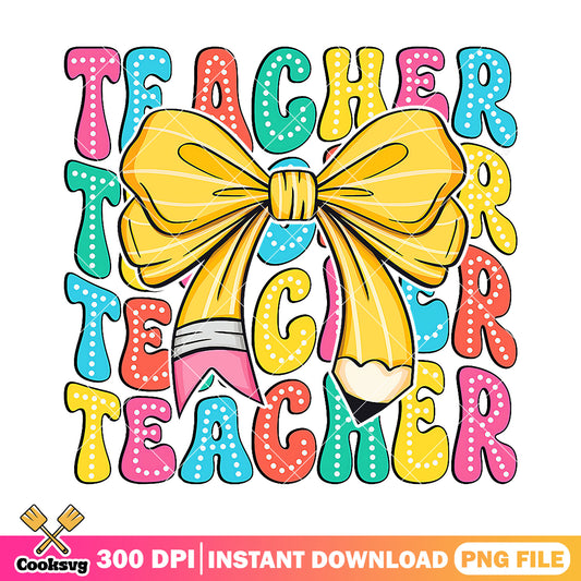Big bow design png, teacher font png, welcome back to school png