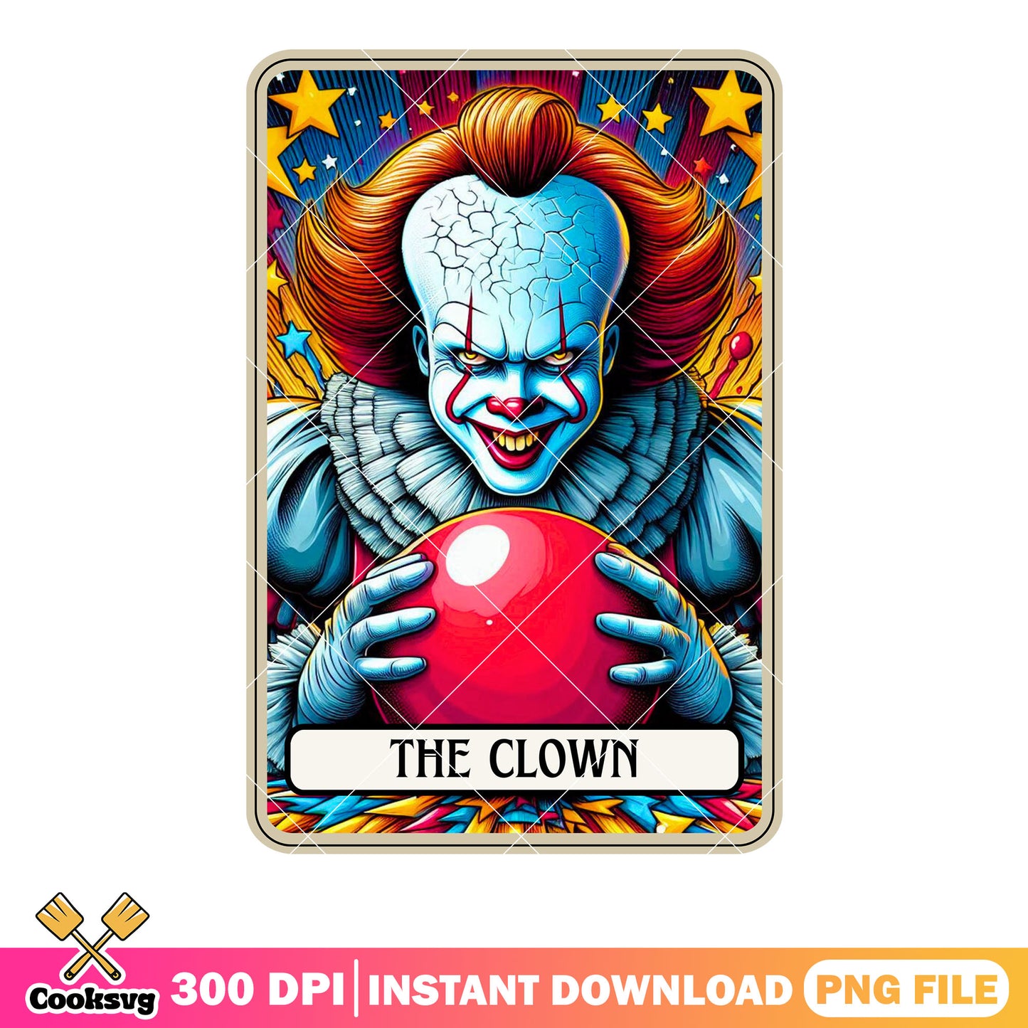 Big forehead penny wise png, red pearl png, art the clown png