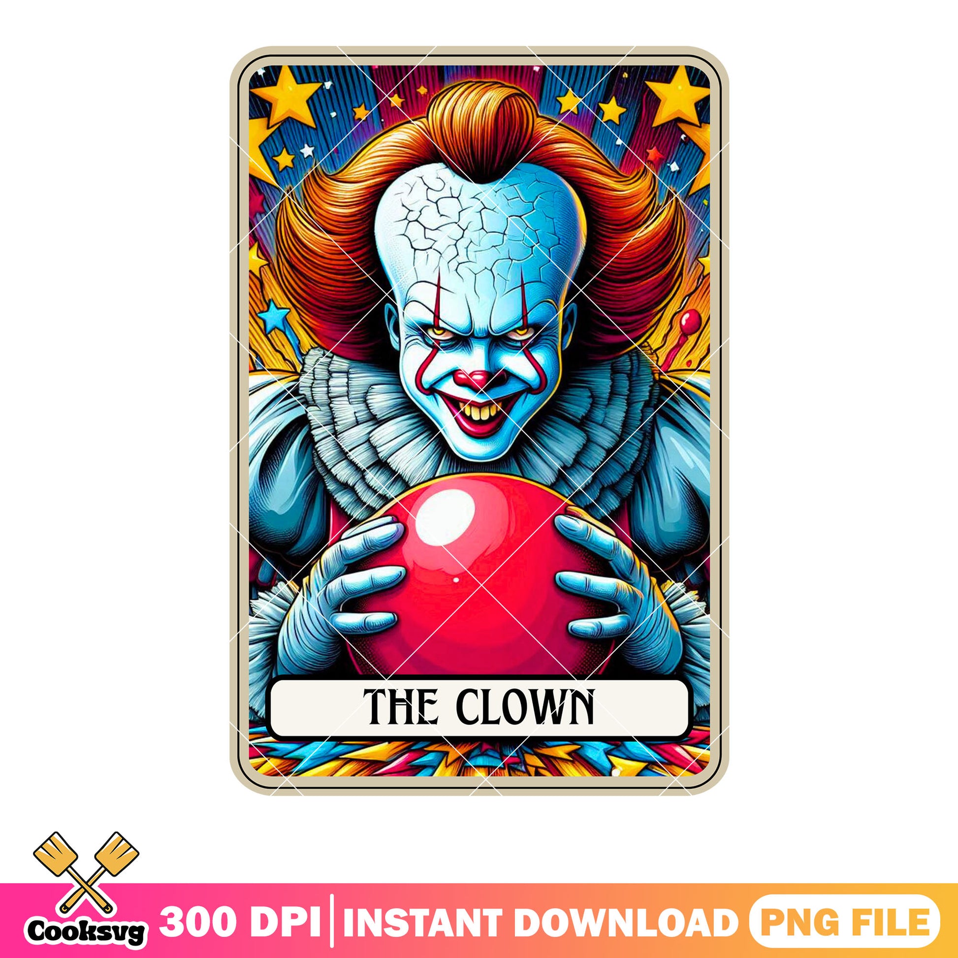 Big forehead penny wise png, red pearl png, art the clown png