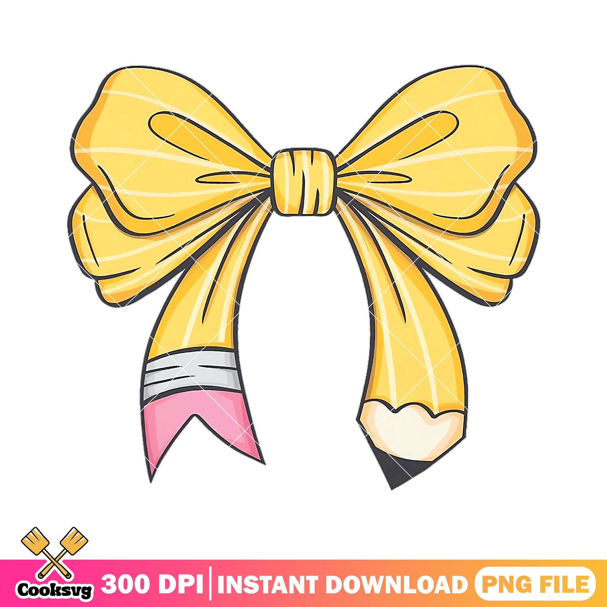 Big yellow bow design png, poster cute png, back to school art png