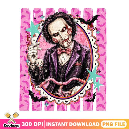 Billy The Puppet Saw Halloween PNG, Horror Movie PNG, Jigsaw PNG