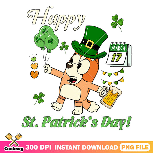 Bingo and beer patrick day png, bingo beer​ png, bingo dog png