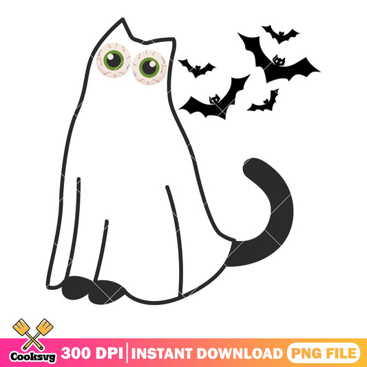 Black Cat blanket scary bats png, ghost costume png, scary night png