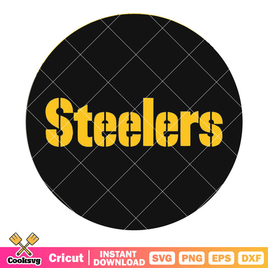 Black Circle steelers  svg, pittsburgh steelers svg, nfl logo svg