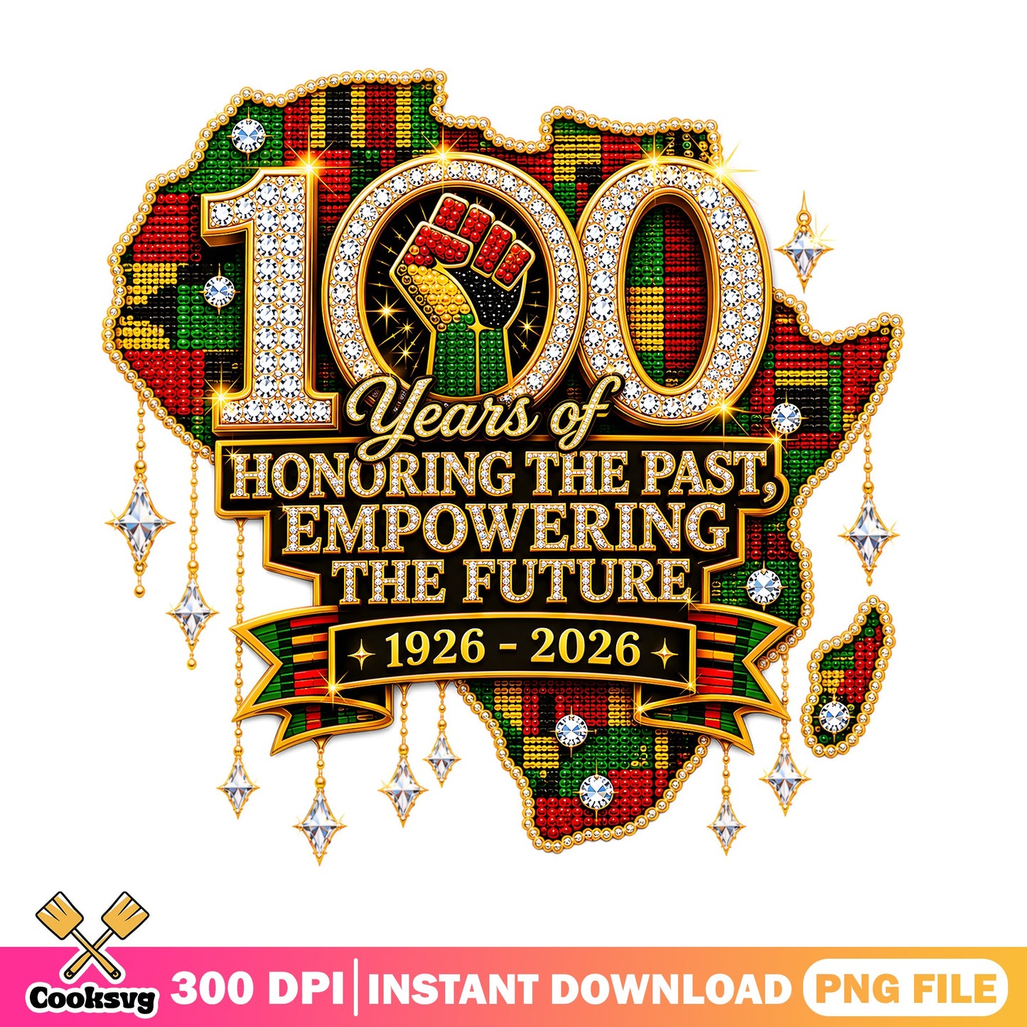 Black History Month 100 Years PNG, Juneteenth PNG, Africa Map PNG