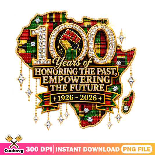 Black History Month 100 Years PNG, Juneteenth PNG, Africa Map PNG