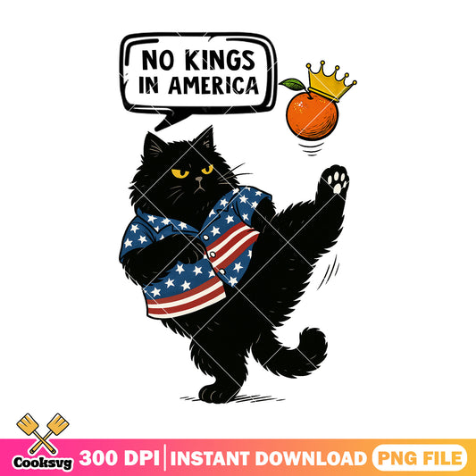 Black cat no kings in america png, america no kings png, no kings act png