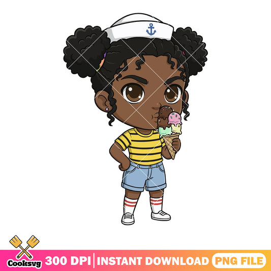 Black erica ice cream png, stranger things png, netflix movies ​png