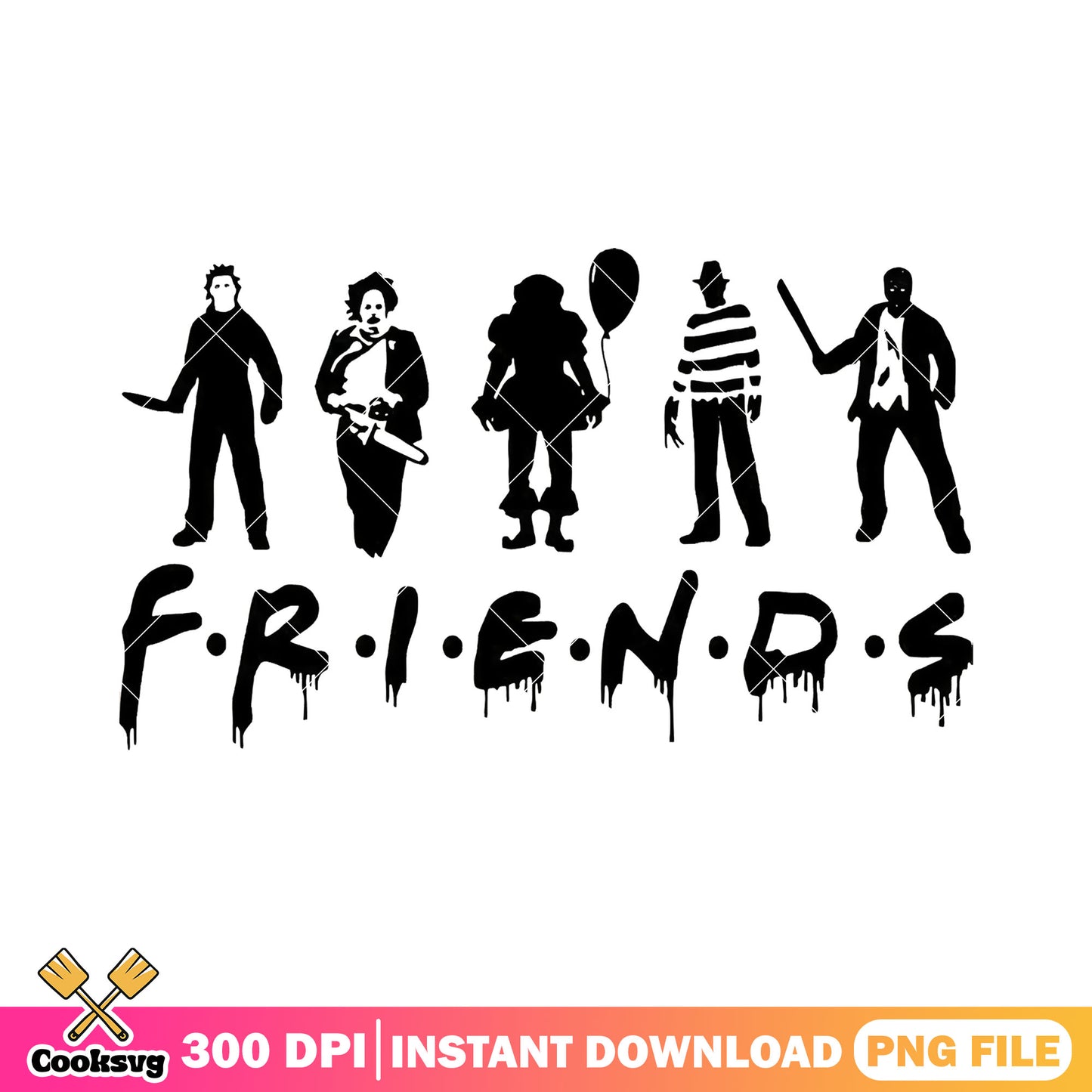 Black friends of horror characters png, scary movies to watch​ png