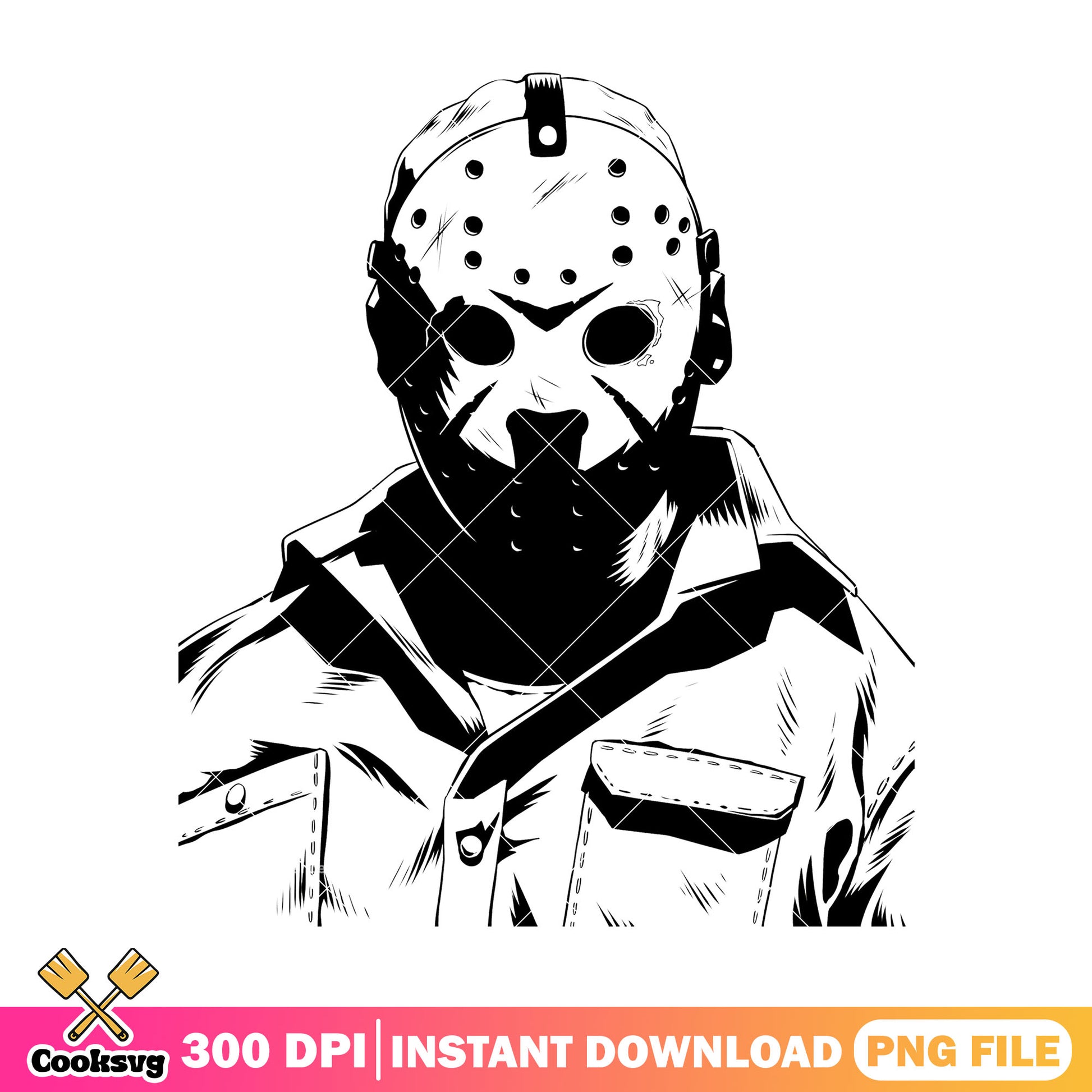 Black jason character drawing design png, scary drawings​ png