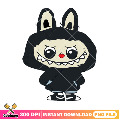 Black monster labubu png, black labubu png, labubu dolls png