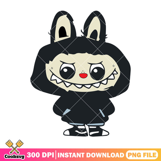 Black monster labubu png, black labubu​ png, labubu dolls png