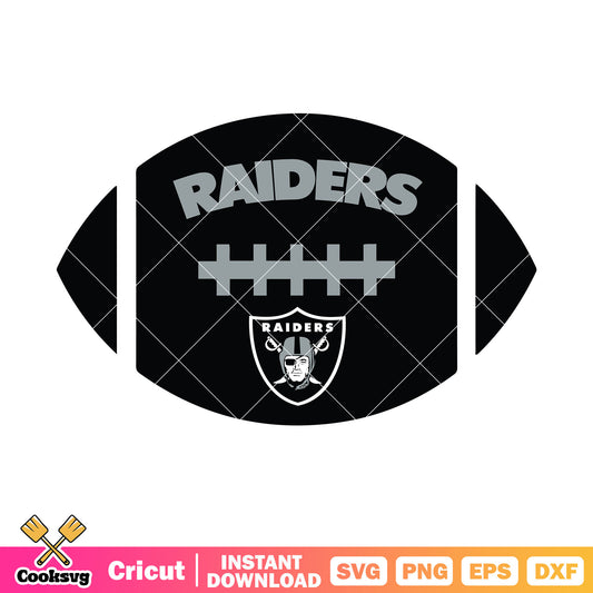 Black nfl football ball svg, nfl teams svg, la raiders svg