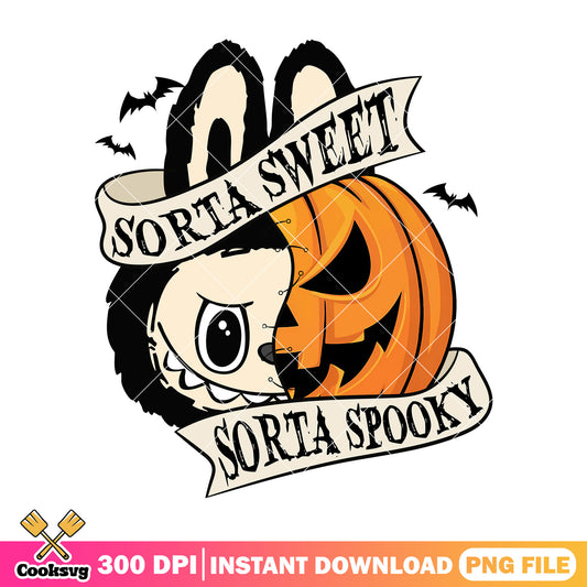 Black sorta spooky labubu png, labubu dolls png, halloween spirit png