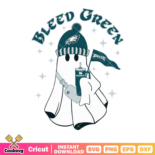 Bleed green eagle hat svg, ghost costume svg, woolen hat​ svg