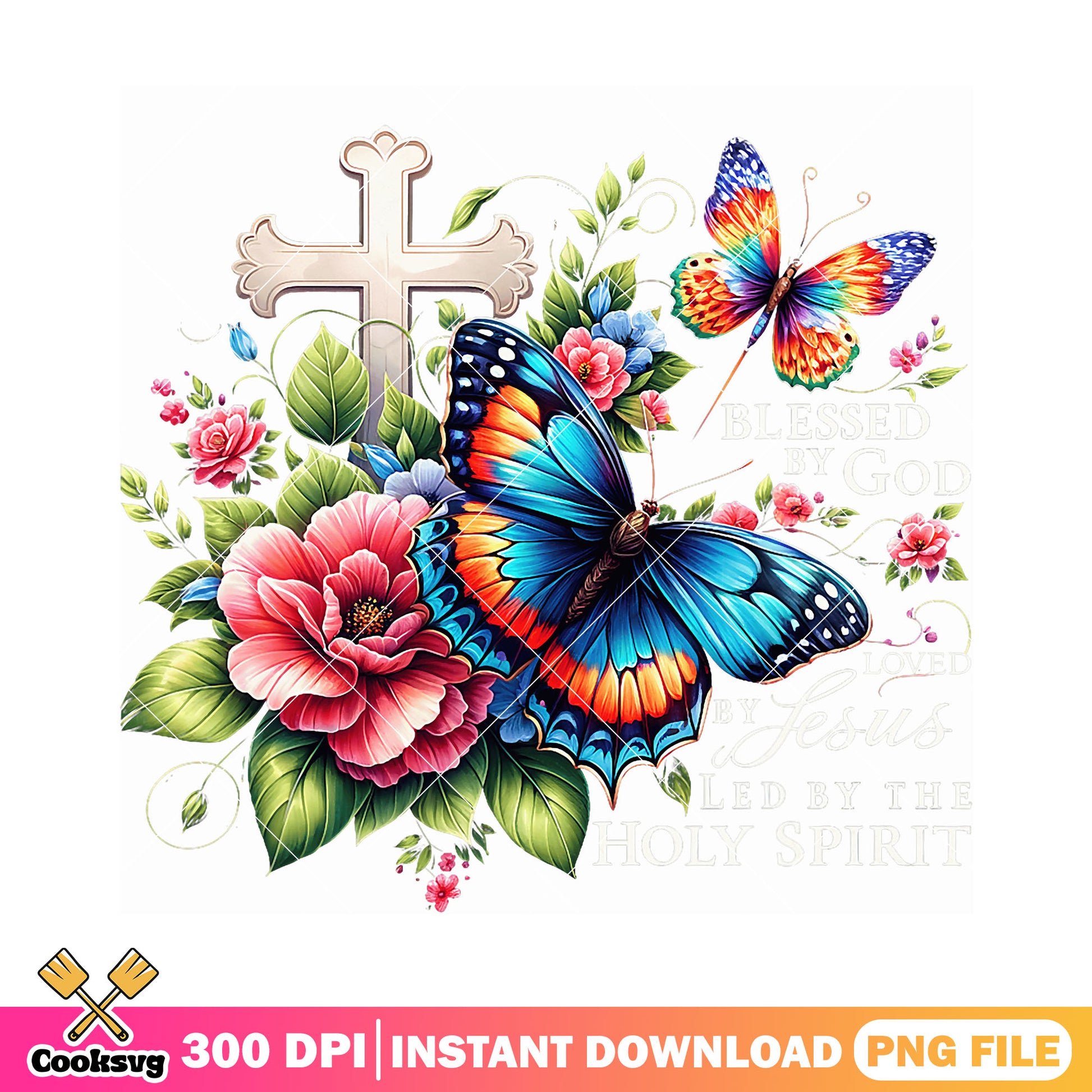 Blessed by god loved by jesus png, jesus and god png, holy spirit​ png