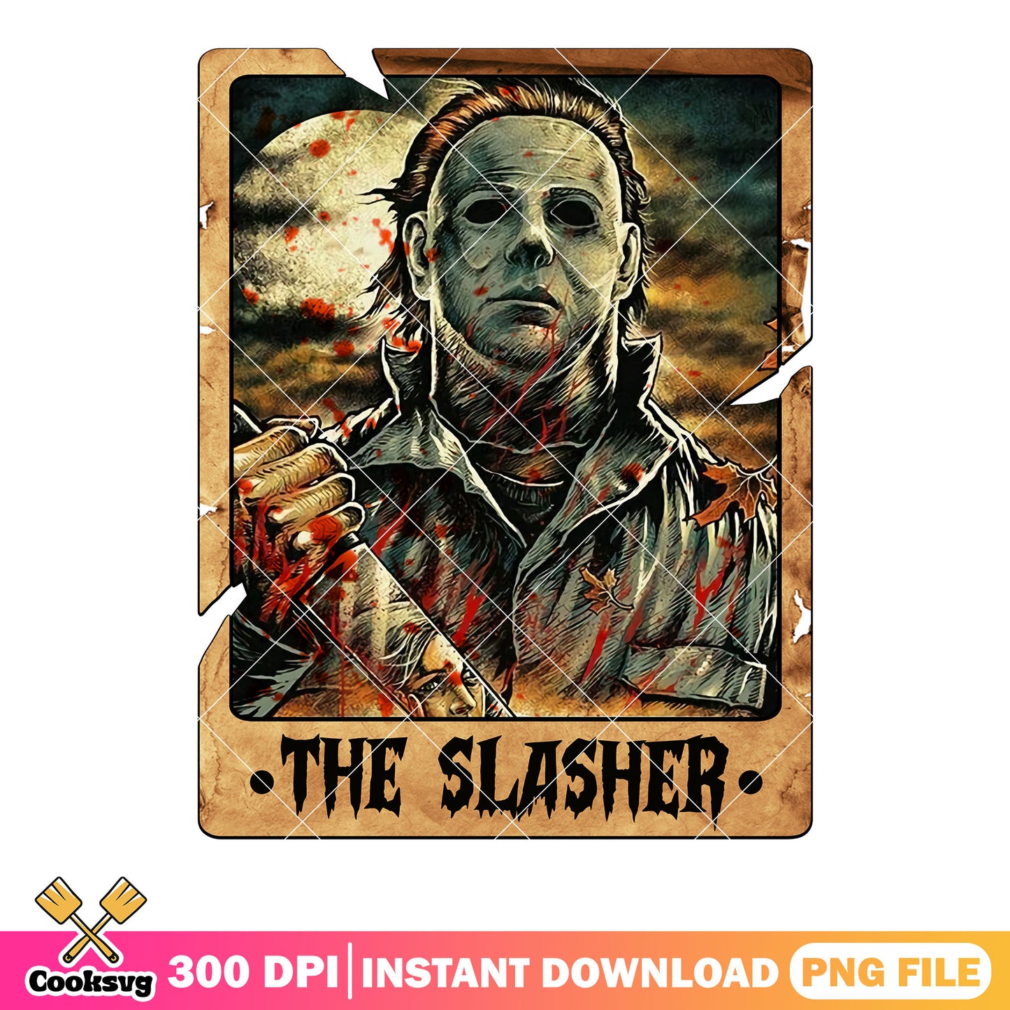 Bloody knife michael myers png, creepy night png, spooky halloween png
