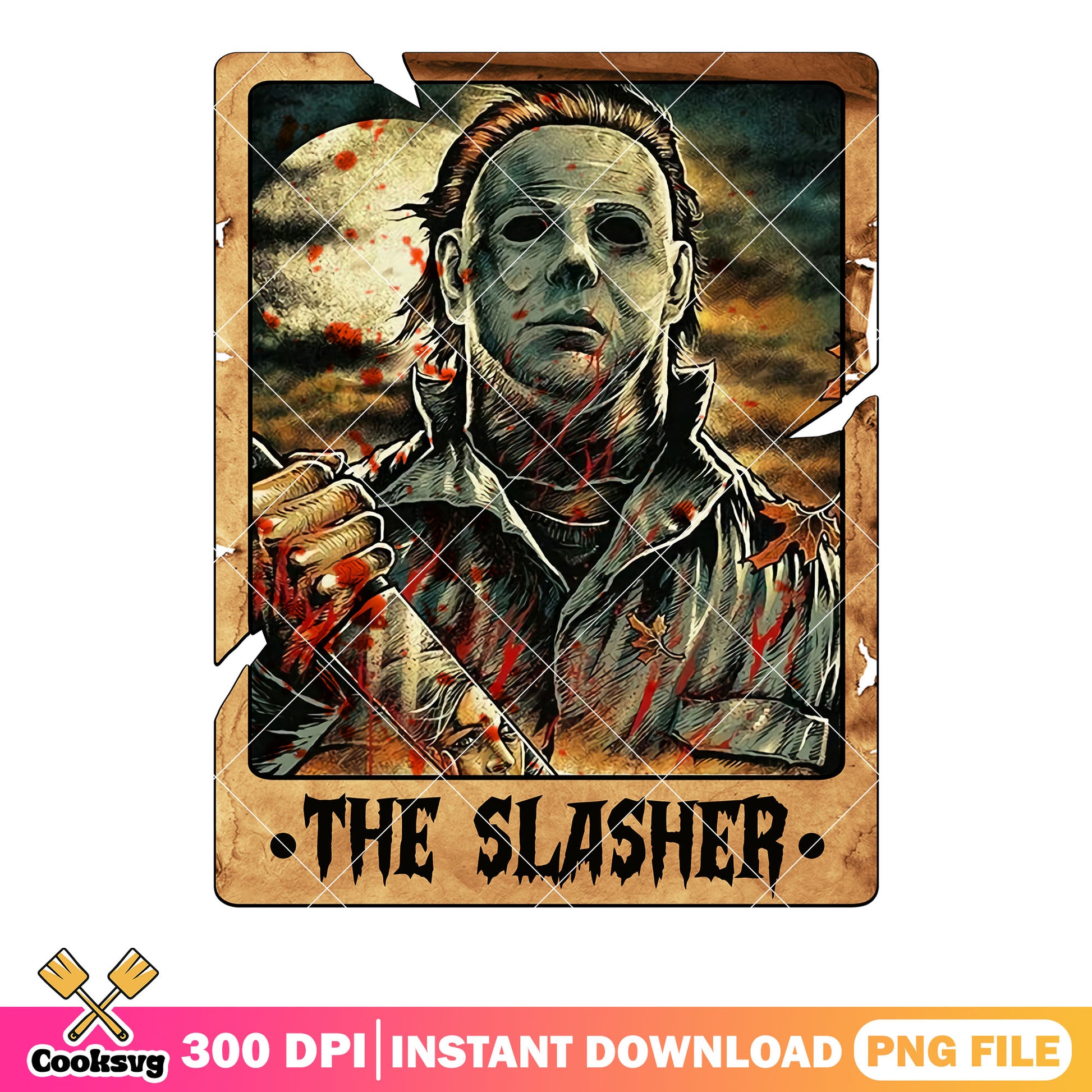 Bloody knife michael myers png, creepy night png, spooky halloween png