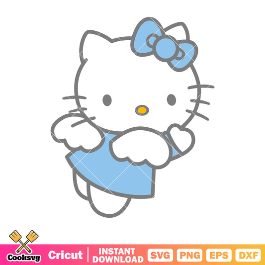 Blue angel hello kitty sanrio svg, hello kitty blue angel svg