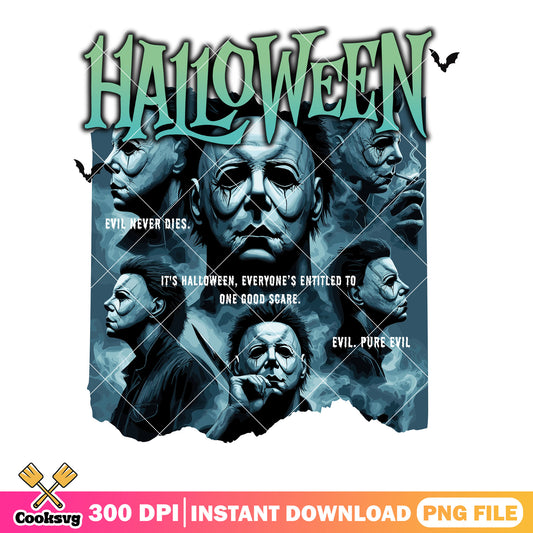 Blue banner michael myers png, serial killer png, scary night png