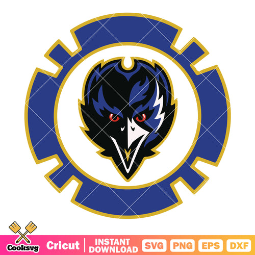Blue gear ravens baltimore svg. football nfl svg, ravens svg