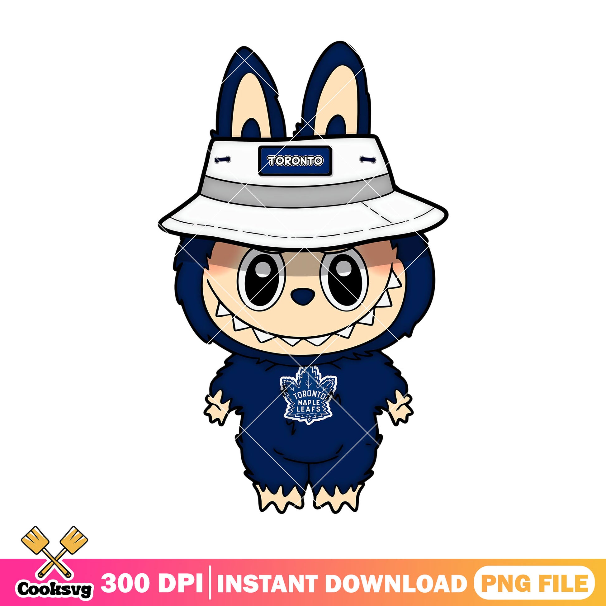 Blue labubu baby design png, toronto maple leafs png, labubu cute png