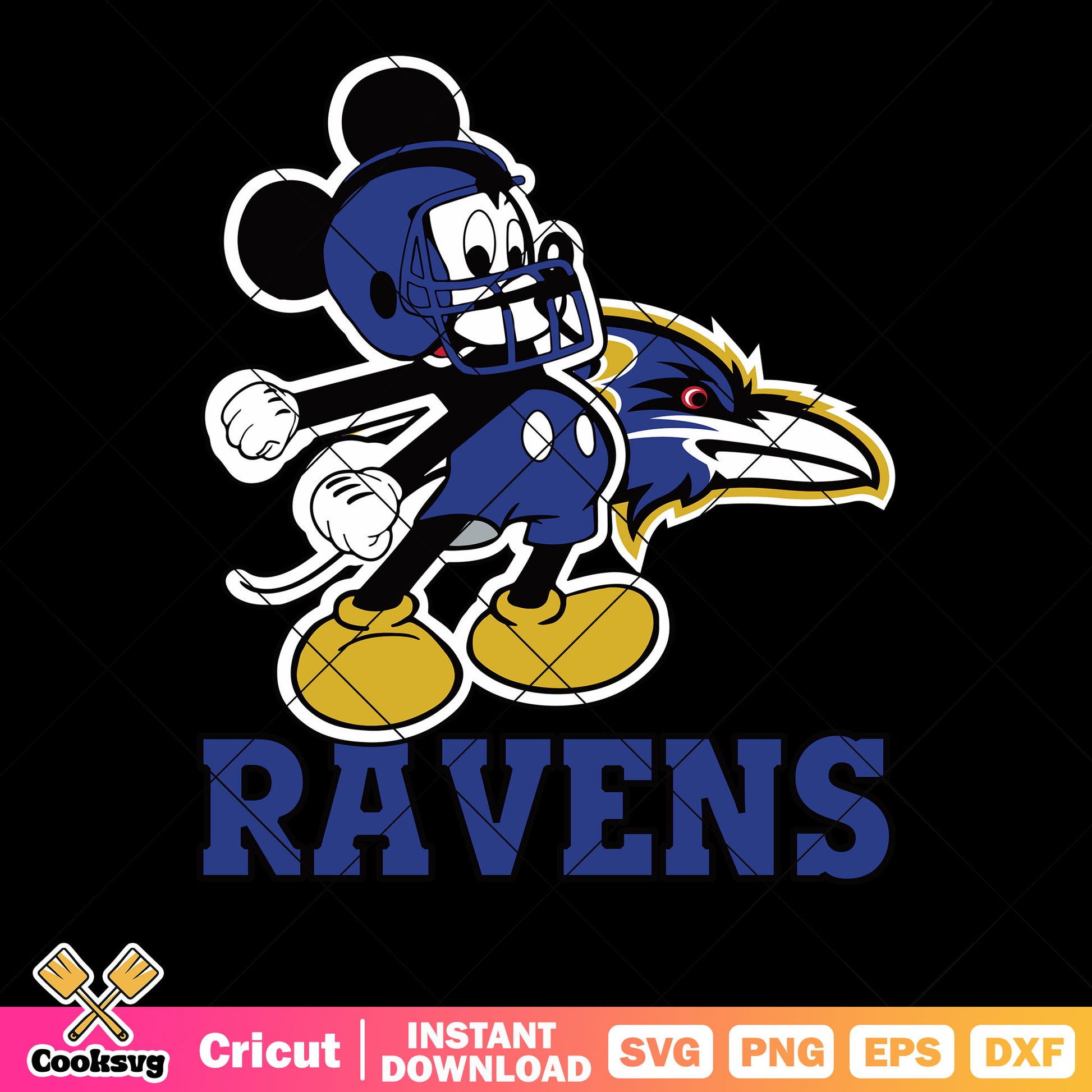 Blue mickey ravens short svg. baltimore svg, mickey mouse svg
