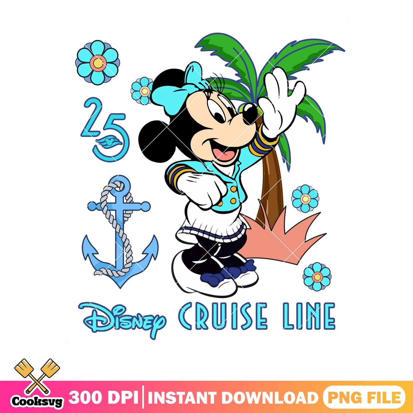 Blue minnie sailors time png, disney cruise line png, minnie mouse png