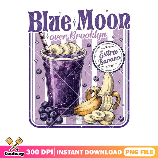 Blue moon poster drink png, smoothie drink png, hockey vibes png