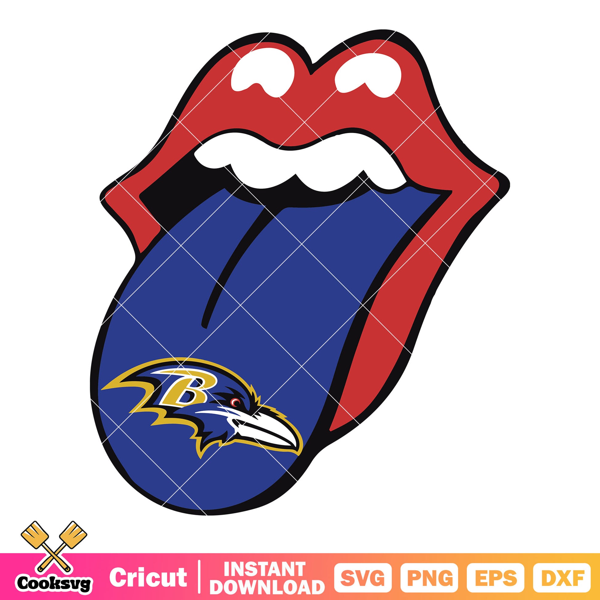 Blue tounge svg. American Football Conference​ svg, baltimore ravens svg