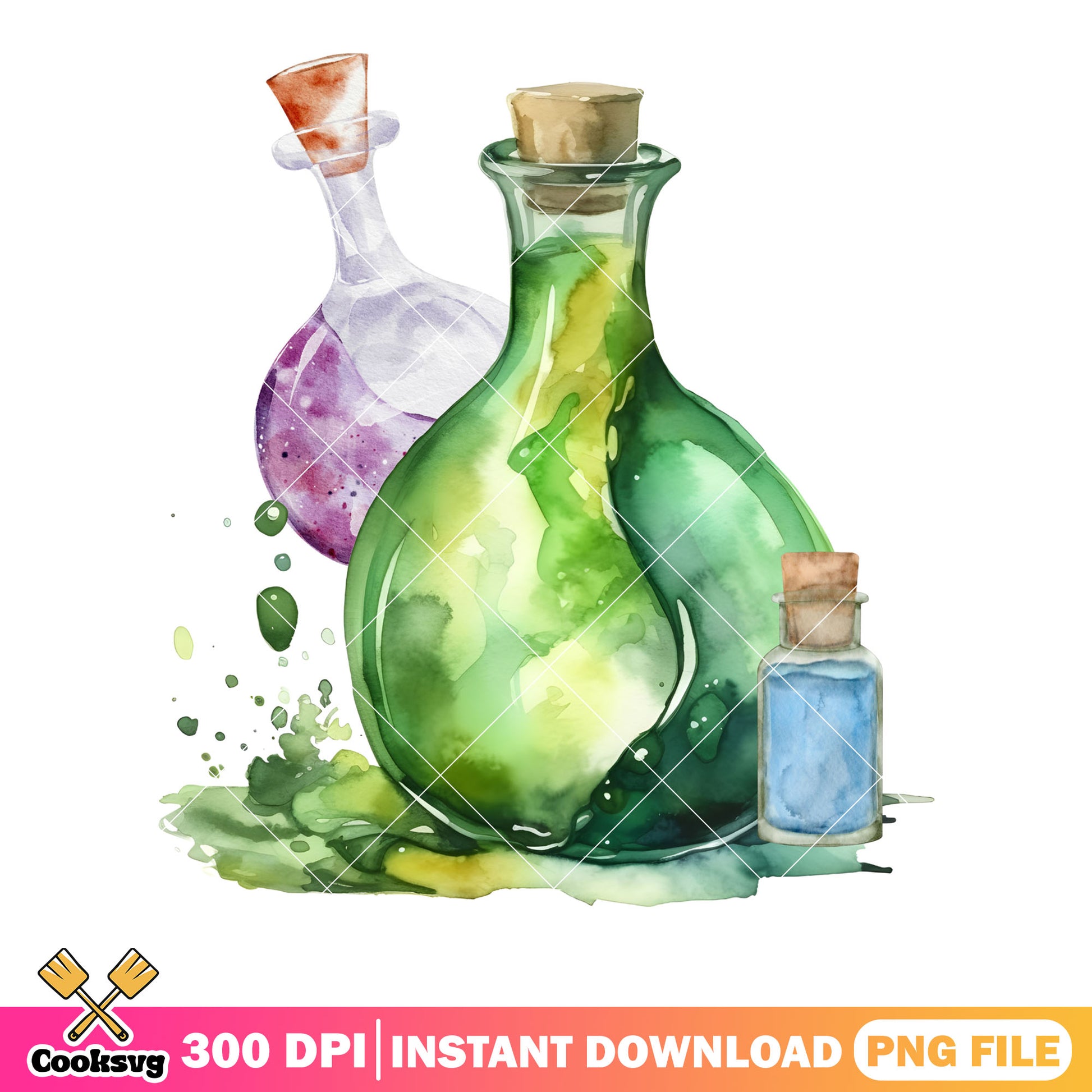 Blue water png, green water bottle​ png, halloween scary png
