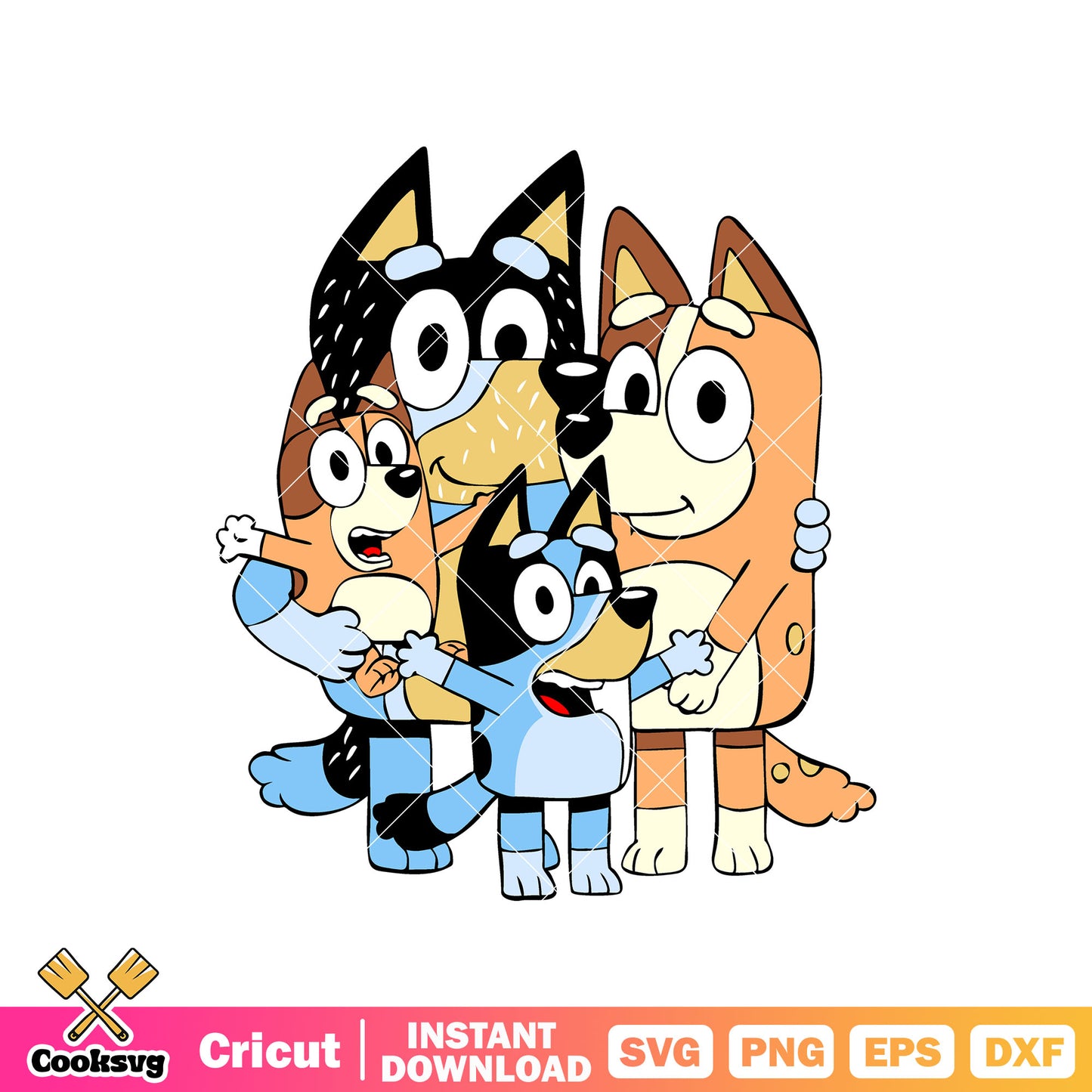 Bluey and bingo family svg