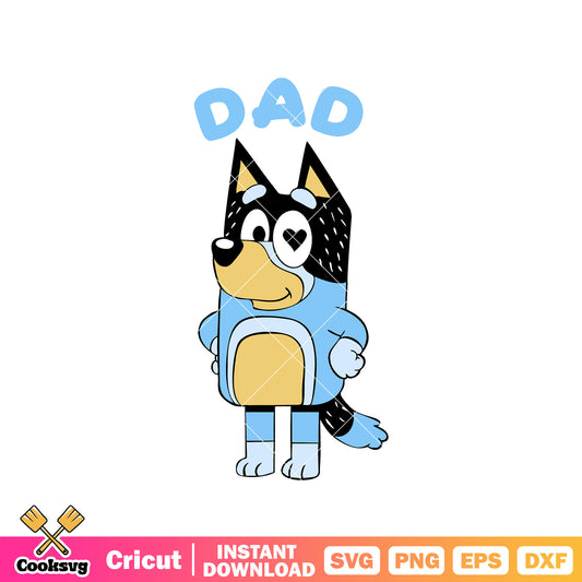 Bluey dog dad bandit svg