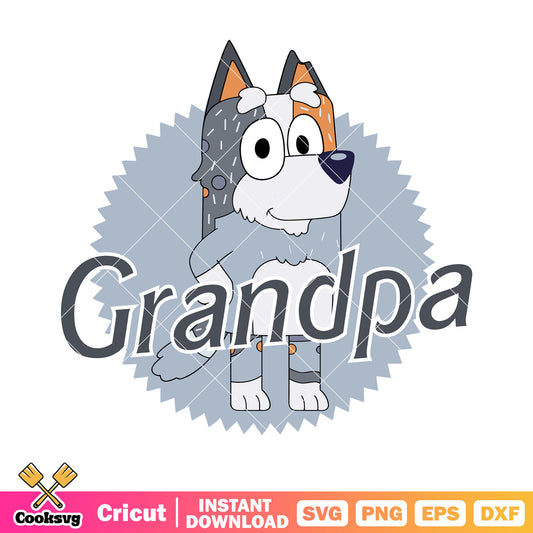 Bluey grandpa svg, Grandad​ bob heller svg, cartoon for kids svg