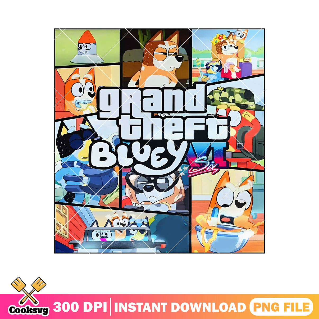 Bluey grand theft caryoon png, bluey figures png, bluey bingo png – Cooksvg