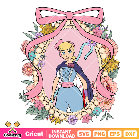 Bo Peep toy story disney bow tie mirror png, toy story character png