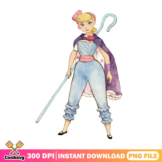 Bo Peep Toy Story PNG, Disney Pixar PNG, Watercolor PNG