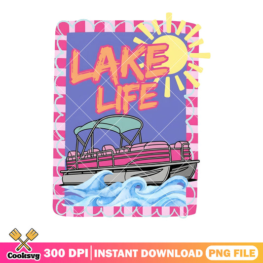 Boat sunny day vibes png, collection stamp png, summer poster png