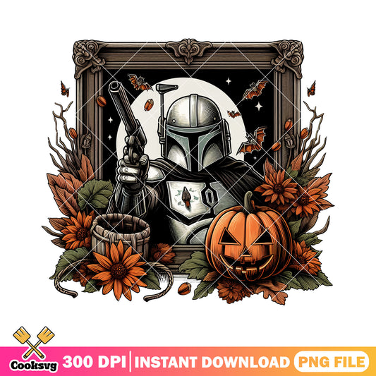 Boba fett halloween art png, halloween cartoon png, scary cartoon png