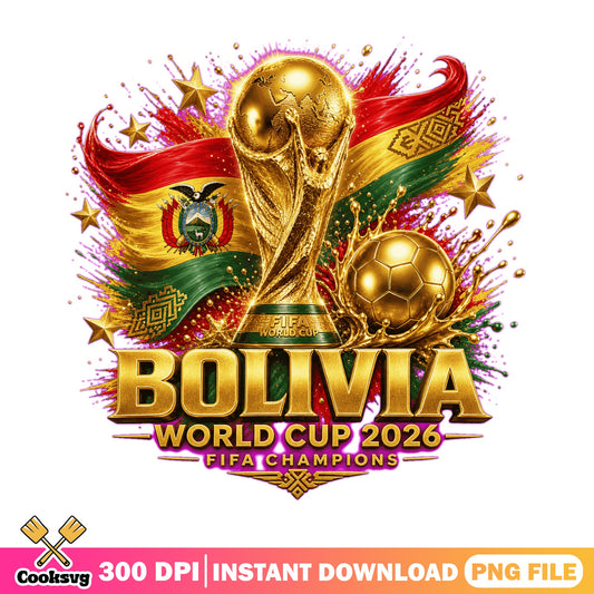 Bolivia World Cup 2026 PNG, FIFA Champions Soccer PNG, Bolivia Flag PNG