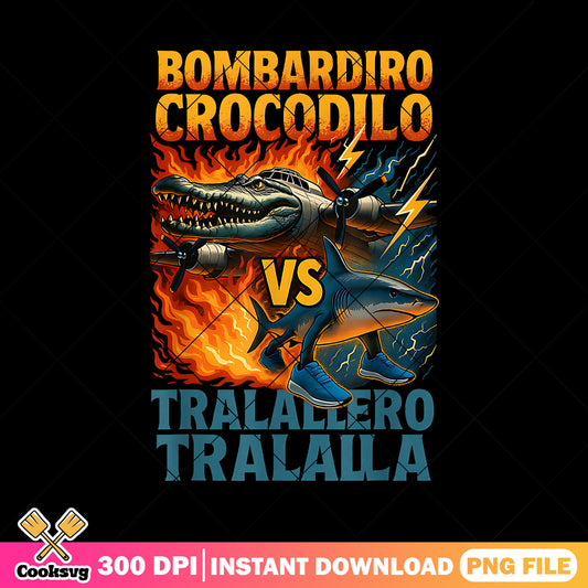 Bombardiro Crocodilo VS Tralalero Tralala png, tralalero tralala png