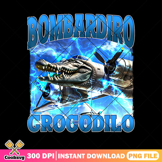 Bombardiro crocodilo blue design png, meme italy​ png, tiktok meme png