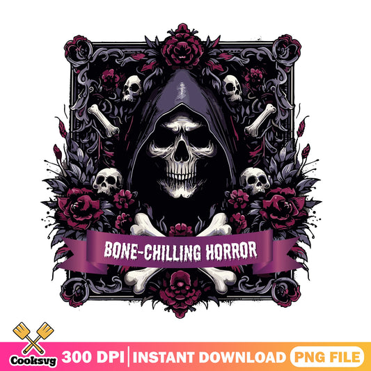 Bone Chilling Horror Grim Reaper PNG, Skull Halloween PNG, Gothic PNG