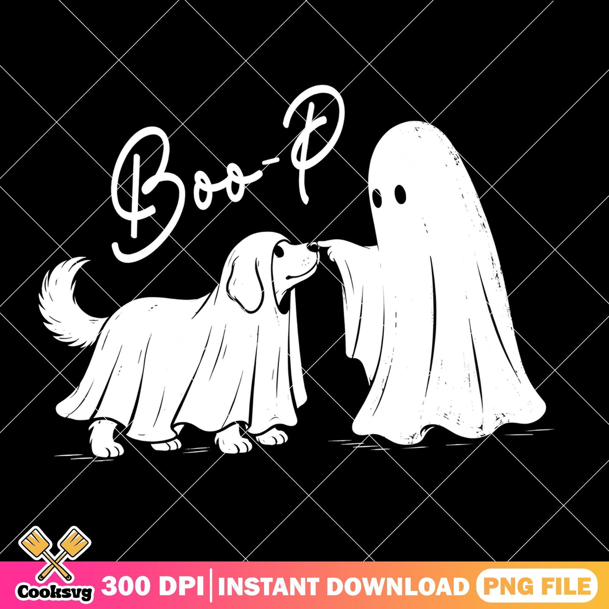 Boo-P Ghost Dog Halloween PNG, Funny Dog Ghost PNG, Halloween PNG