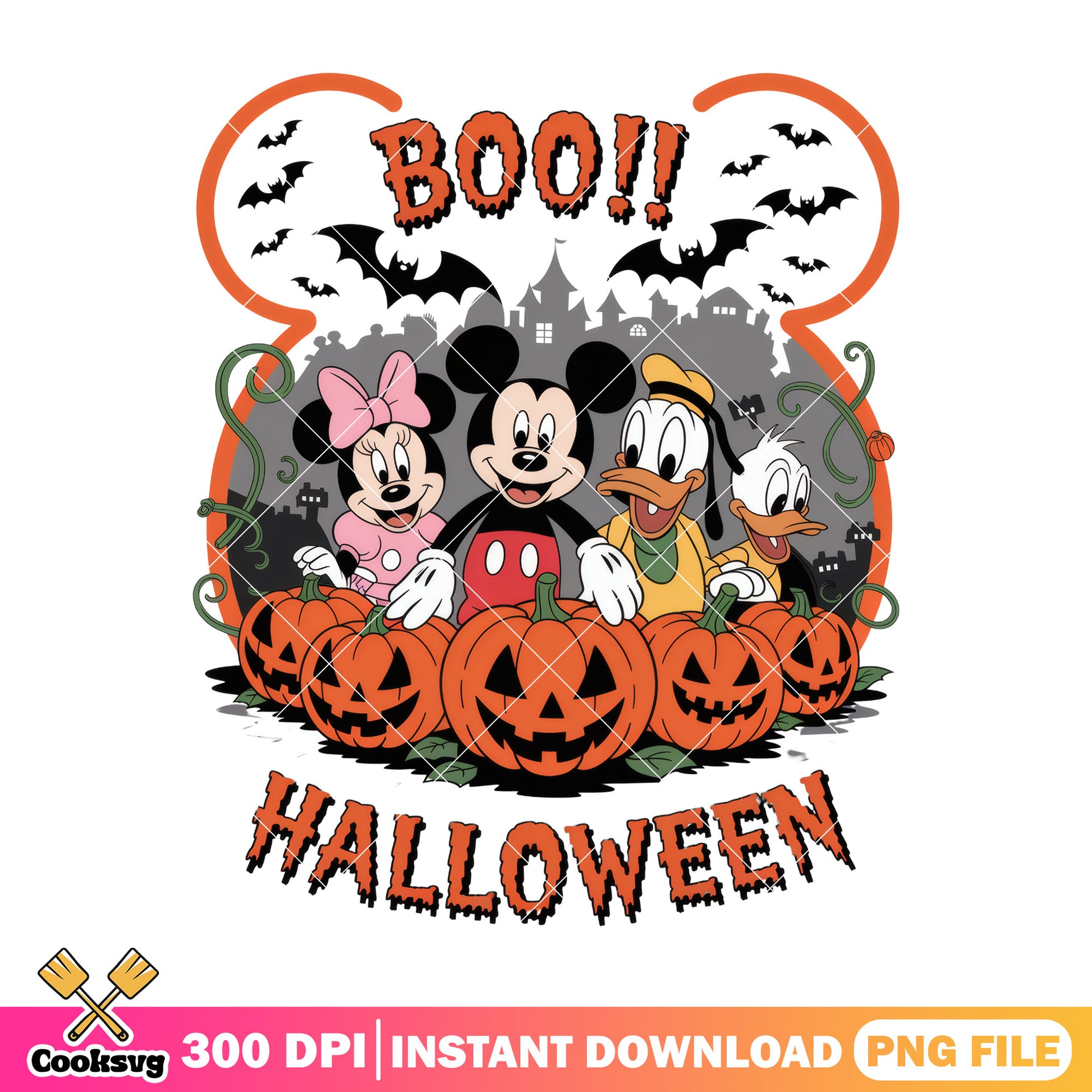 Boo halloween mickey friend png, halloween games​ png, disney plus png