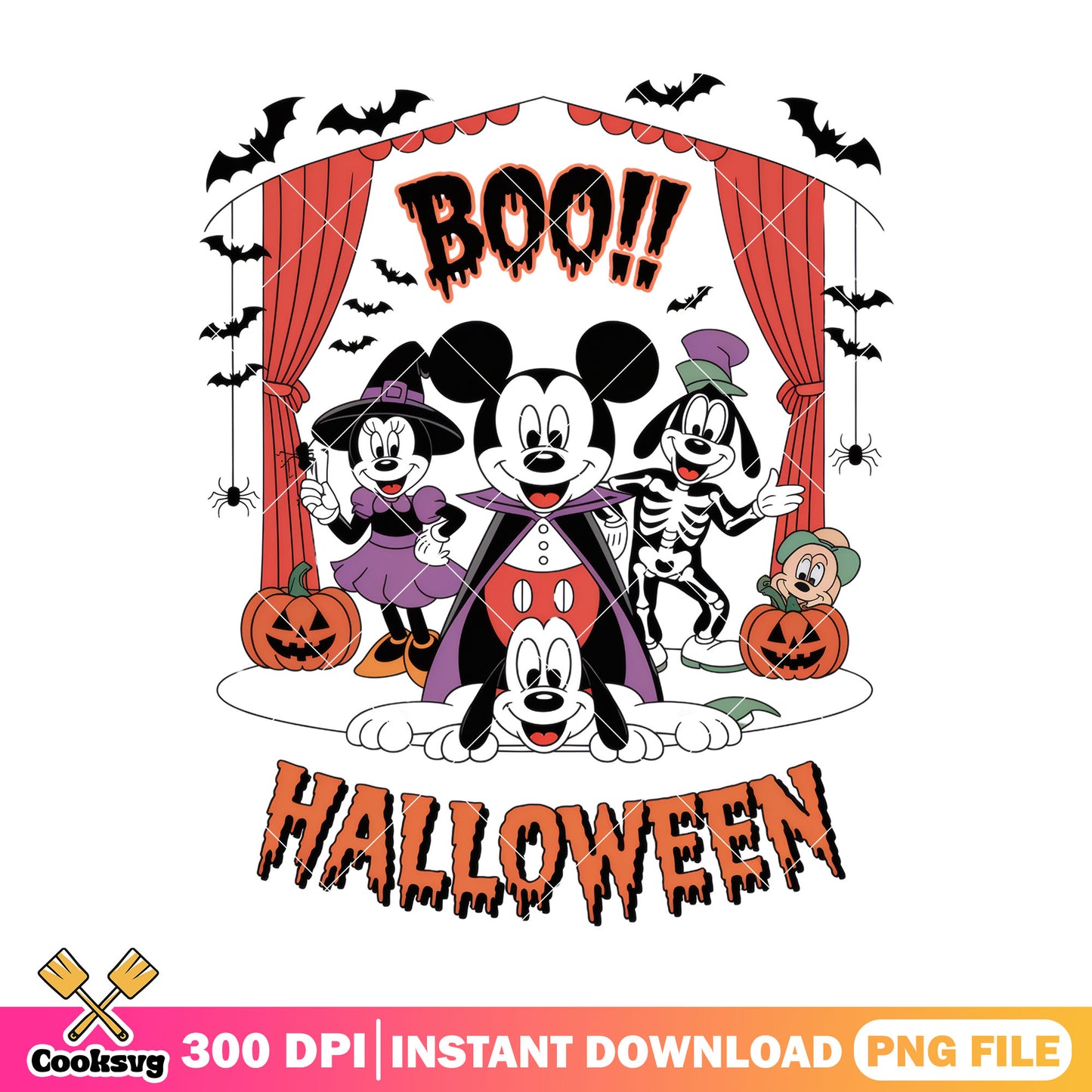 Boo halloween mickey friends png, halloween games​ png, disney plus png