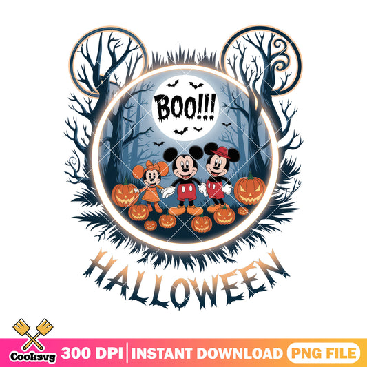Boo mickey halloween forest png, halloween spirit png, mickey mouse png