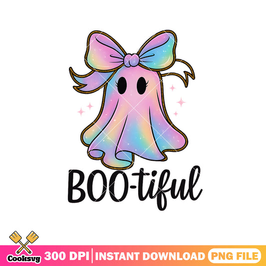 Boo tiful colorful design png, ghost boo png, ghost colors​ png