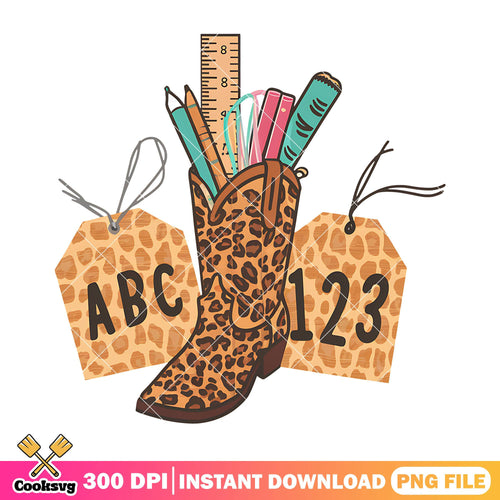 Boot pencils design png, back to school decor png, color boot png